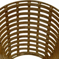 Wohnen Wohnzimmerstühle|Rattanmöbel*Gerundeter Designstuhl aus Rattan Geflecht Natur - Makan