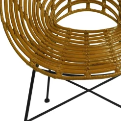 Wohnen Wohnzimmerstühle|Rattanmöbel*Gerundeter Designstuhl aus Rattan Geflecht Natur - Makan