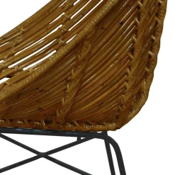 Wohnen Wohnzimmerstühle|Rattanmöbel*Gerundeter Designstuhl aus Rattan Geflecht Natur - Makan