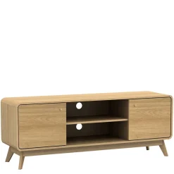 Wohnen Gerundetes Lowboard in Eiche Optik - Alcuam