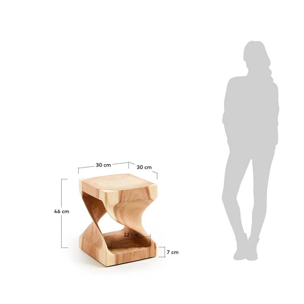 Wohnen Designermöbel*Geschnitzter Design Beistelltisch aus Massivholz - Lavista
