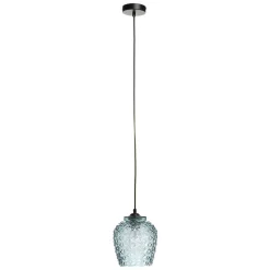 Wohnen Lampen & Leuchten*Glas Hängelampe in hellem Blau - Estrevin