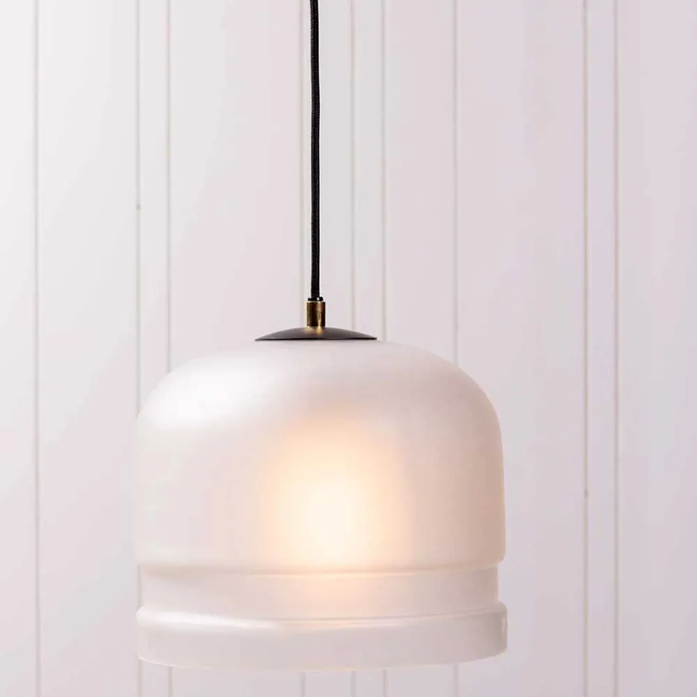 Wohnen Glas Hängelampen in Off-White - Norklin (2er Set)