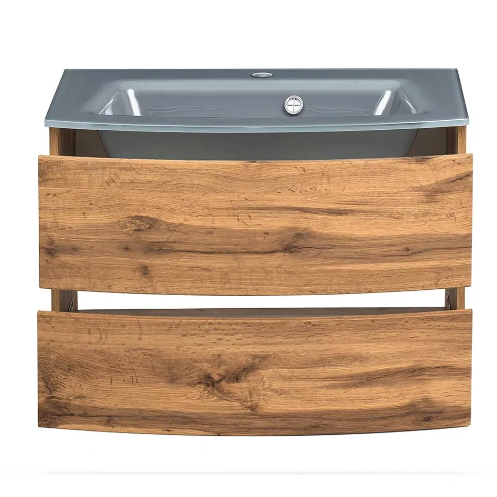 Wohnen Glas Waschbecken Waschtisch 80 cm breit - Neuzera