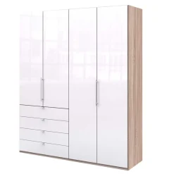 Wohnen Jugendzimmerschränke*Glasbeschichteter Kleiderschrank mit zwei Falttüren - Bosays