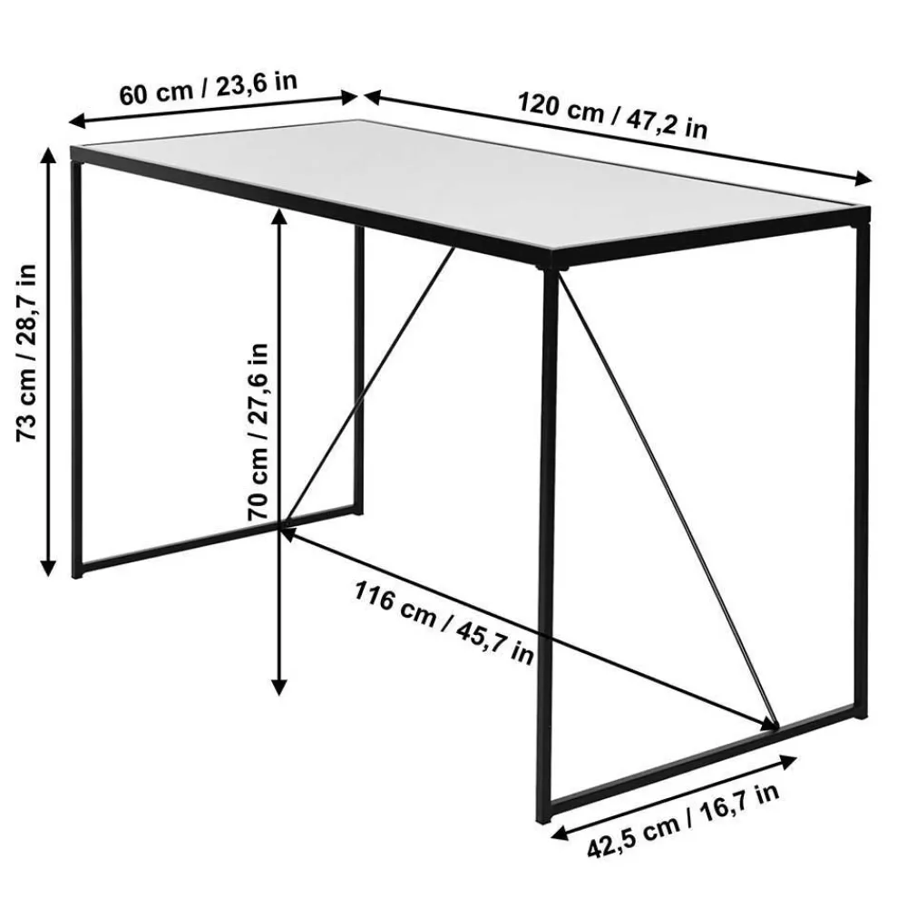 Wohnen Glasmöbel|Tische*Glasschreibtisch aus Schwarzglas - Pathos