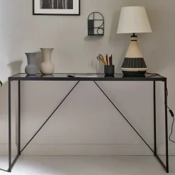 Wohnen Glasmöbel|Tische*Glasschreibtisch aus Schwarzglas - Pathos