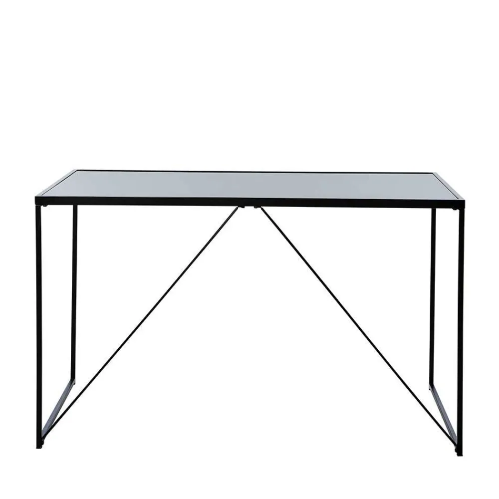 Wohnen Glasmöbel|Tische*Glasschreibtisch aus Schwarzglas - Pathos