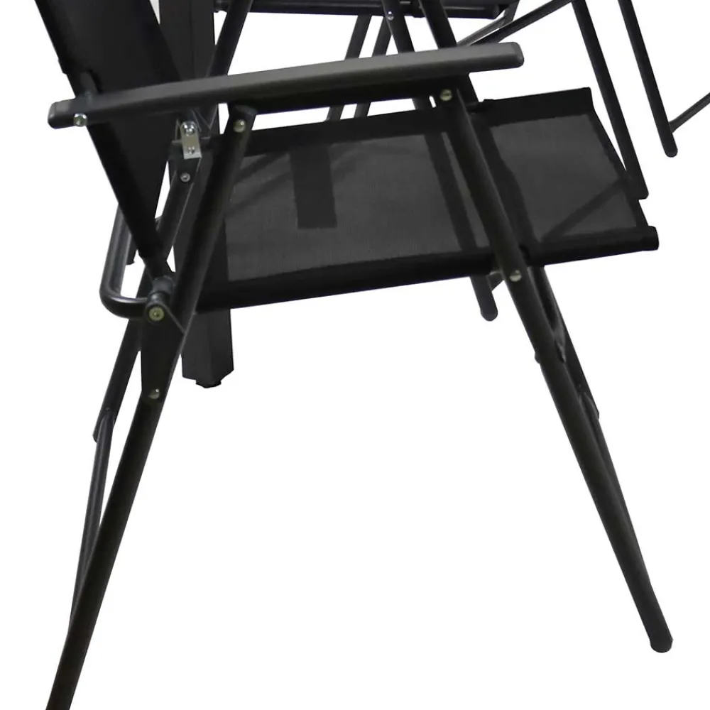 Wohnen Glasmöbel|Rattanmöbel*Glastisch & Klappstühle wetterfest - Cretania (siebenteilig)