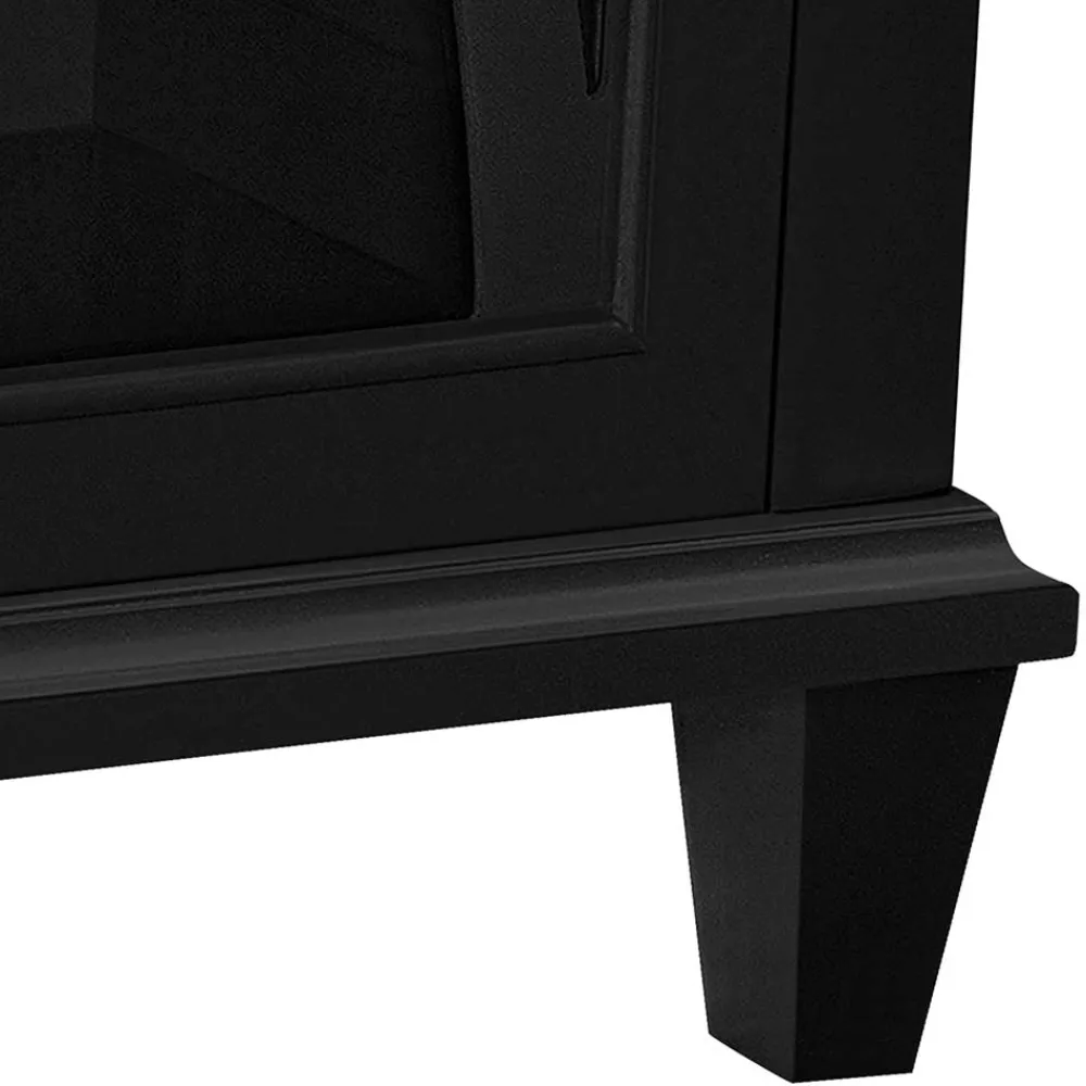 Wohnen Vitrinen|Wohnzimmer-Vitrinen*Glasvitrine Kommode in Schwarz - Loregrema