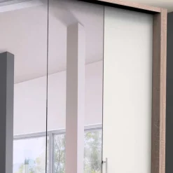 Wohnen Jugendzimmerschränke*Gleittüren-Kleiderschrank in Weiß mit Spiegel - Vaclyn