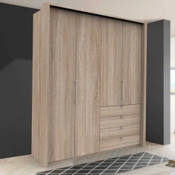 Wohnen Jugendzimmerschränke*Gleittüren-Kleiderschrank mit vier Schubladen - Zayun