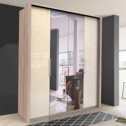 Wohnen Gleittüren-Schrank mit zwei Spiegeln - Rativian