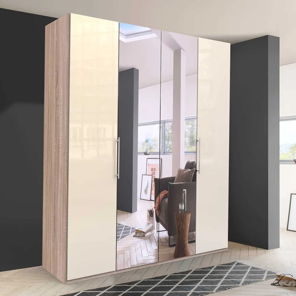Wohnen Gleittüren-Schrank mit zwei Spiegeln - Rativian