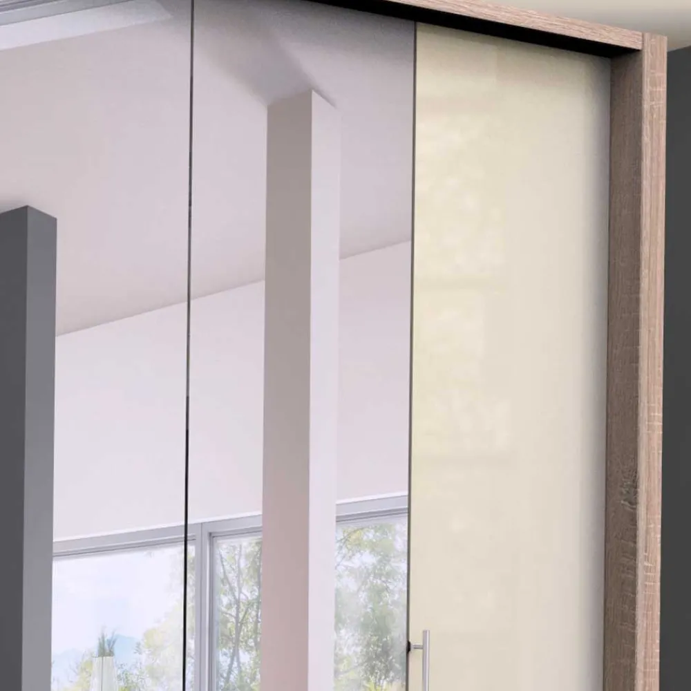 Wohnen Gleittüren-Schrank mit zwei Spiegeln - Rativian