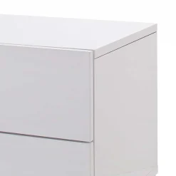 Wohnen Günstige Design Nachtkommode in Weiß Merin mit Chrom