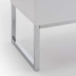 Wohnen Günstige Design Nachtkommode in Weiß Merin mit Chrom