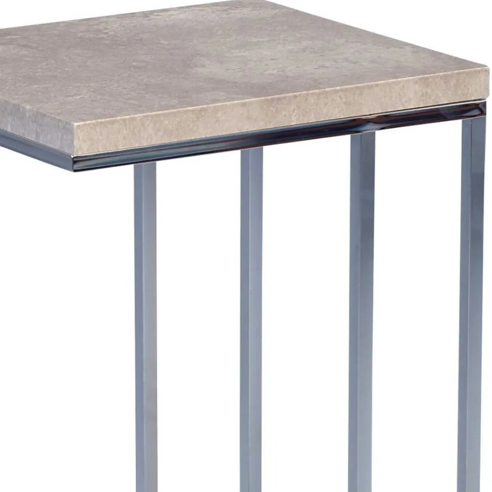 Wohnen Telefontische*Günstiger Beistelltisch mit Betonoptik Lady & Metallgestell verchromt