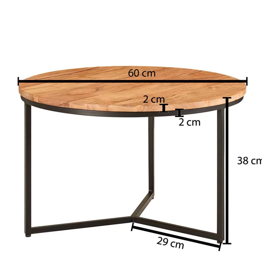 Wohnen Günstiger Couchtisch aus Akazie Massivholz - Tsinaton