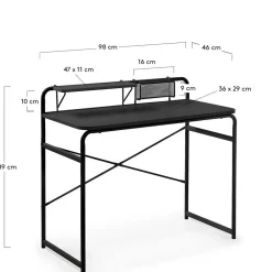 Wohnen Günstiger Schreibtisch mit Aufsatz 98x89x46 - Tibalt