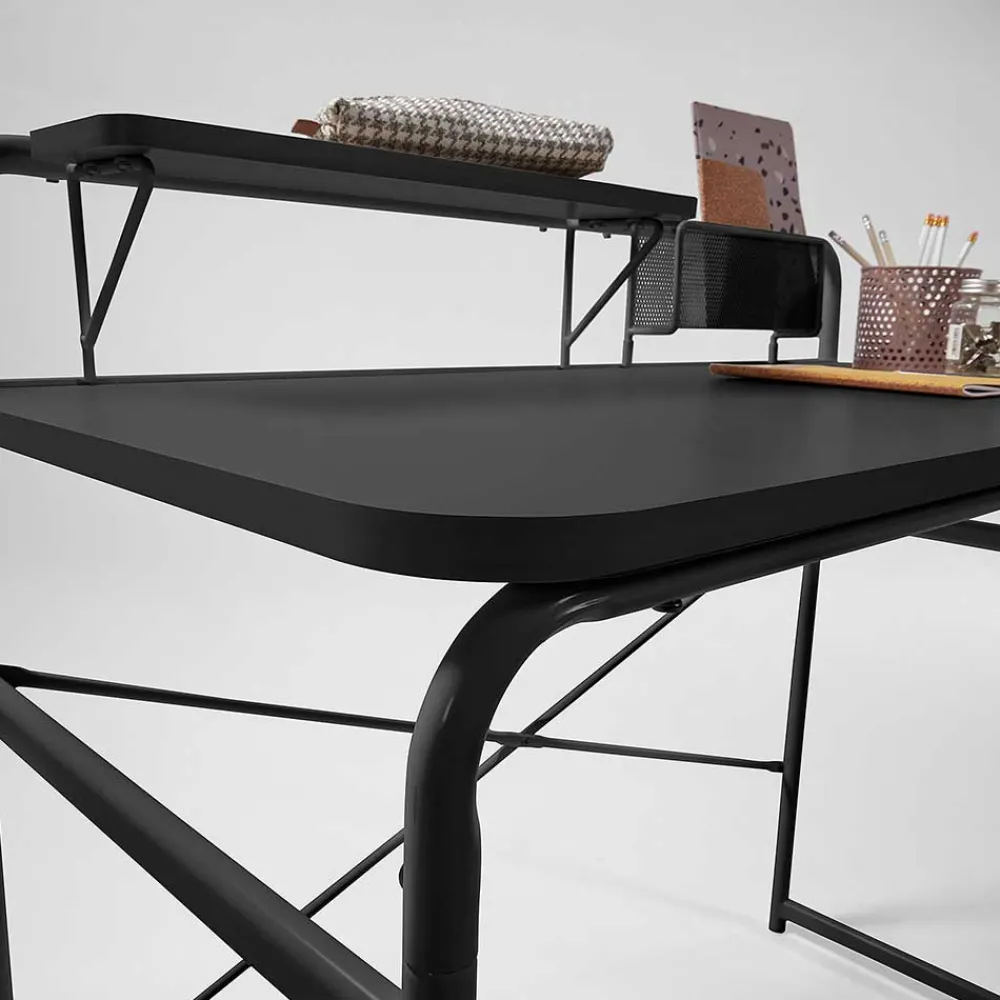 Wohnen Günstiger Schreibtisch mit Aufsatz 98x89x46 - Tibalt