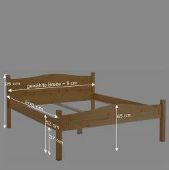 Wohnen Günstiges Holzbett aus Massivholz Kiefer - Verwego