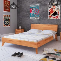 Wohnen Naturholzmöbel|Betten*Günstiges Kernbuche Bett aus Massivholz - Junola