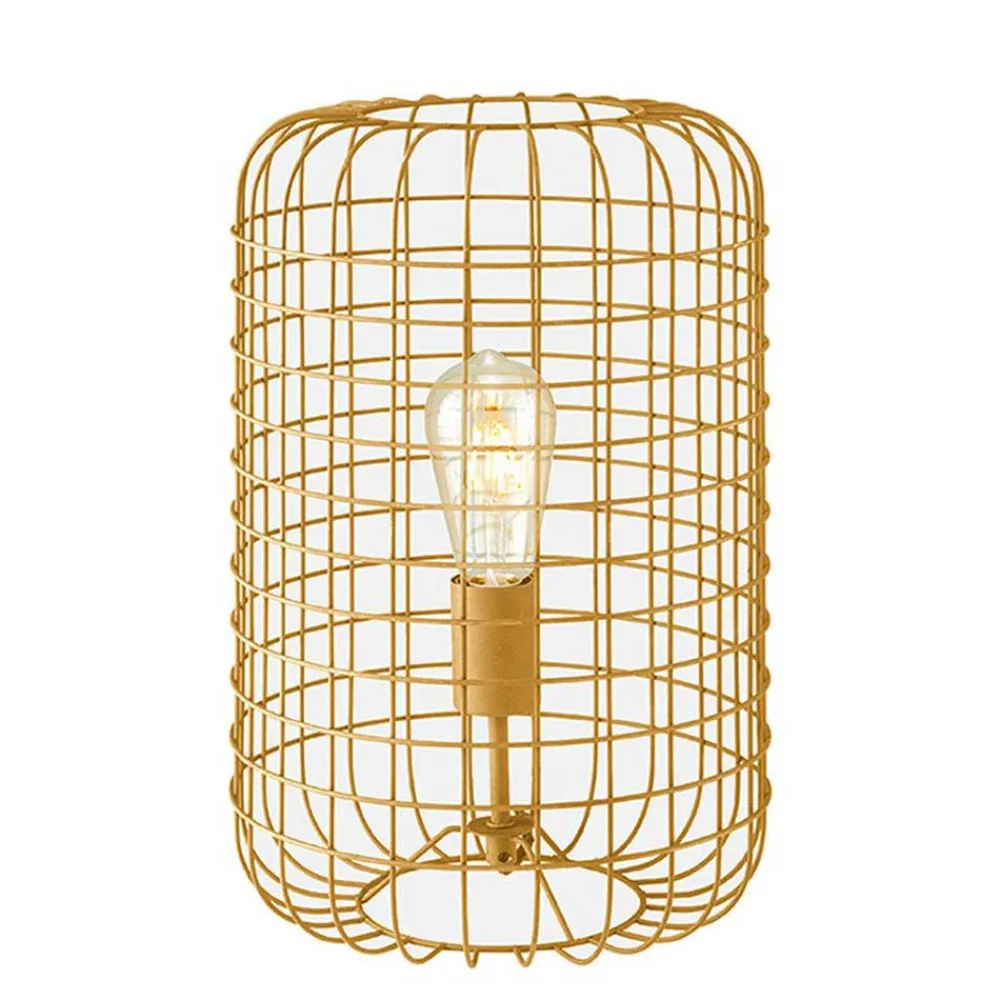 Wohnen Lampen & Leuchten*Goldene Tischlampe mit Gitterschirm - Salmasion