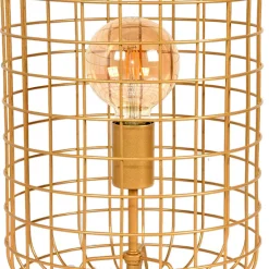 Wohnen Lampen & Leuchten*Goldene Tischlampe mit Gitterschirm - Salmasion