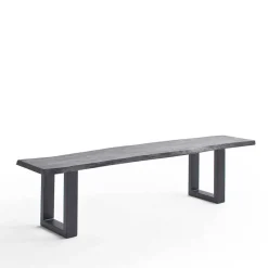 Wohnen Loft Möbel|Industrial Möbel*Graue Baumkanten Küchenbank aus Akazie - Joella