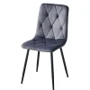 Wohnen Graue Esszimmerstühle aus Samt - Epos (4er Set)