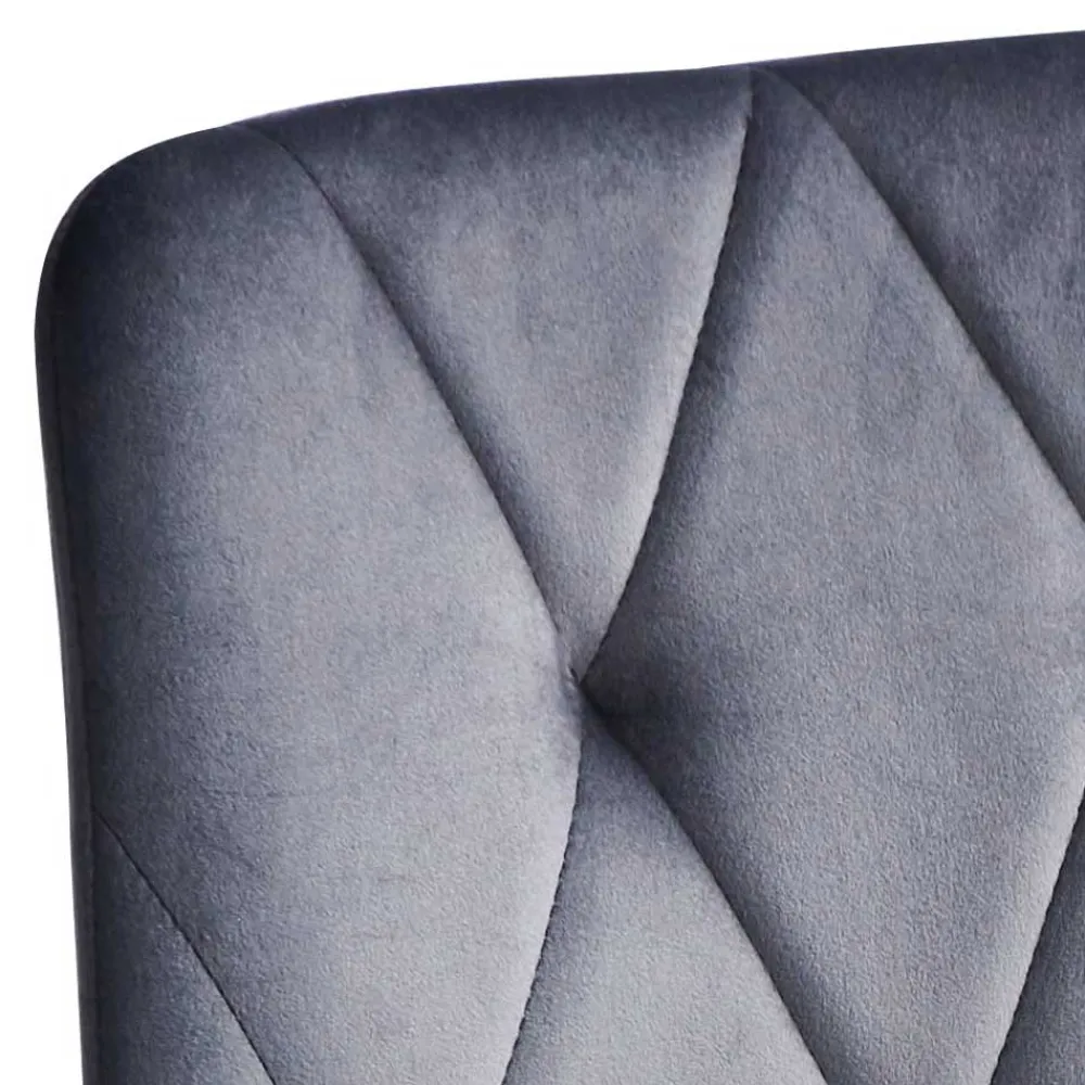 Wohnen Graue Esszimmerstühle aus Samt - Epos (4er Set)