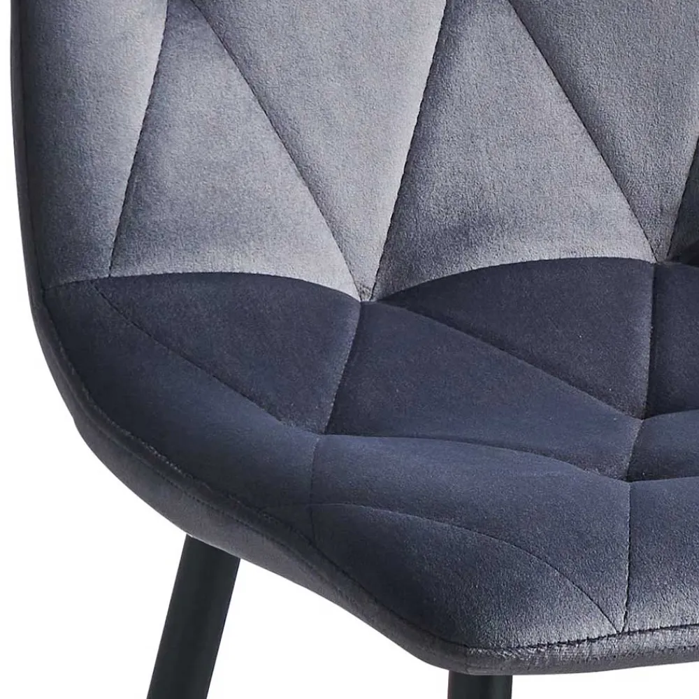 Wohnen Graue Esszimmerstühle aus Samt - Epos (4er Set)