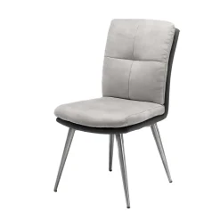 Wohnen Graue Esszimmerstühle Casalin mit Edelstahl Gestell (2er Set)