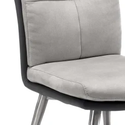Wohnen Graue Esszimmerstühle Casalin mit Edelstahl Gestell (2er Set)