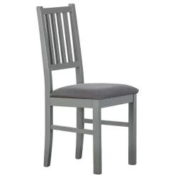 Wohnen Graue Holzstühle mit Polstersitz - Nepplan (2er Set)