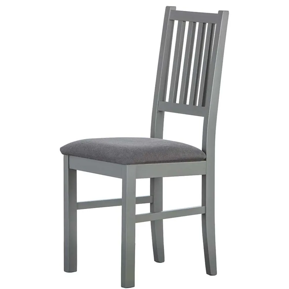 Wohnen Graue Holzstühle mit Polstersitz - Nepplan (2er Set)