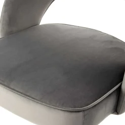 Wohnen Designermöbel*Graue Samtstühle mit Eisenbeinen - Viarolia (2er Set)