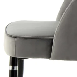 Wohnen Designermöbel*Graue Samtstühle mit Eisenbeinen - Viarolia (2er Set)