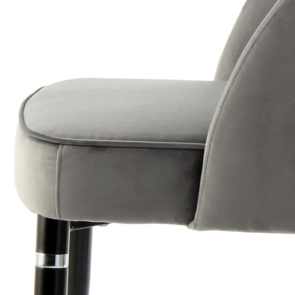 Wohnen Designermöbel*Graue Samtstühle mit Eisenbeinen - Viarolia (2er Set)