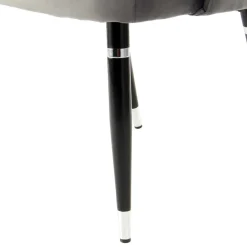 Wohnen Designermöbel*Graue Samtstühle mit Eisenbeinen - Viarolia (2er Set)