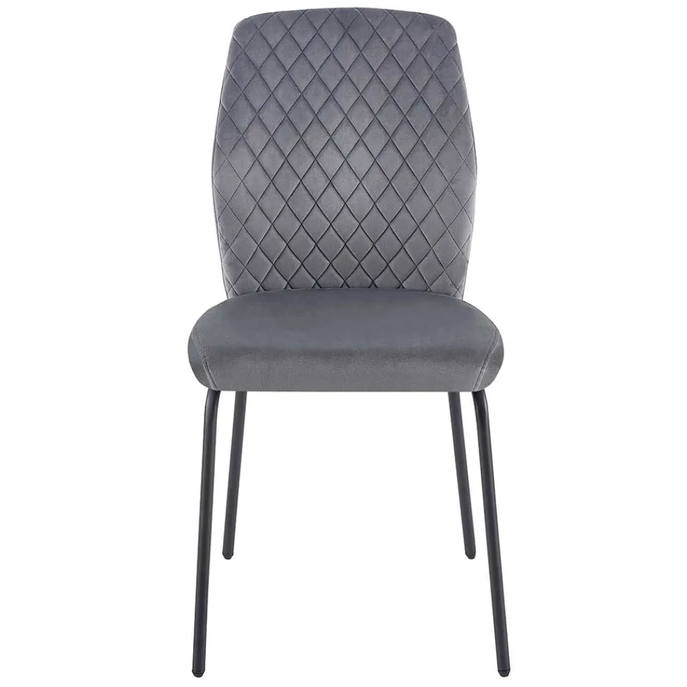 Wohnen Graue Samtstühle mit Gestell aus Metall - Sharkas (2er Set)