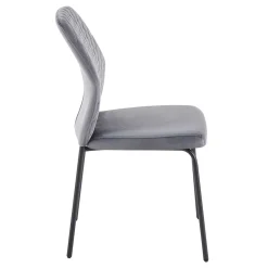 Wohnen Graue Samtstühle mit Gestell aus Metall - Sharkas (2er Set)