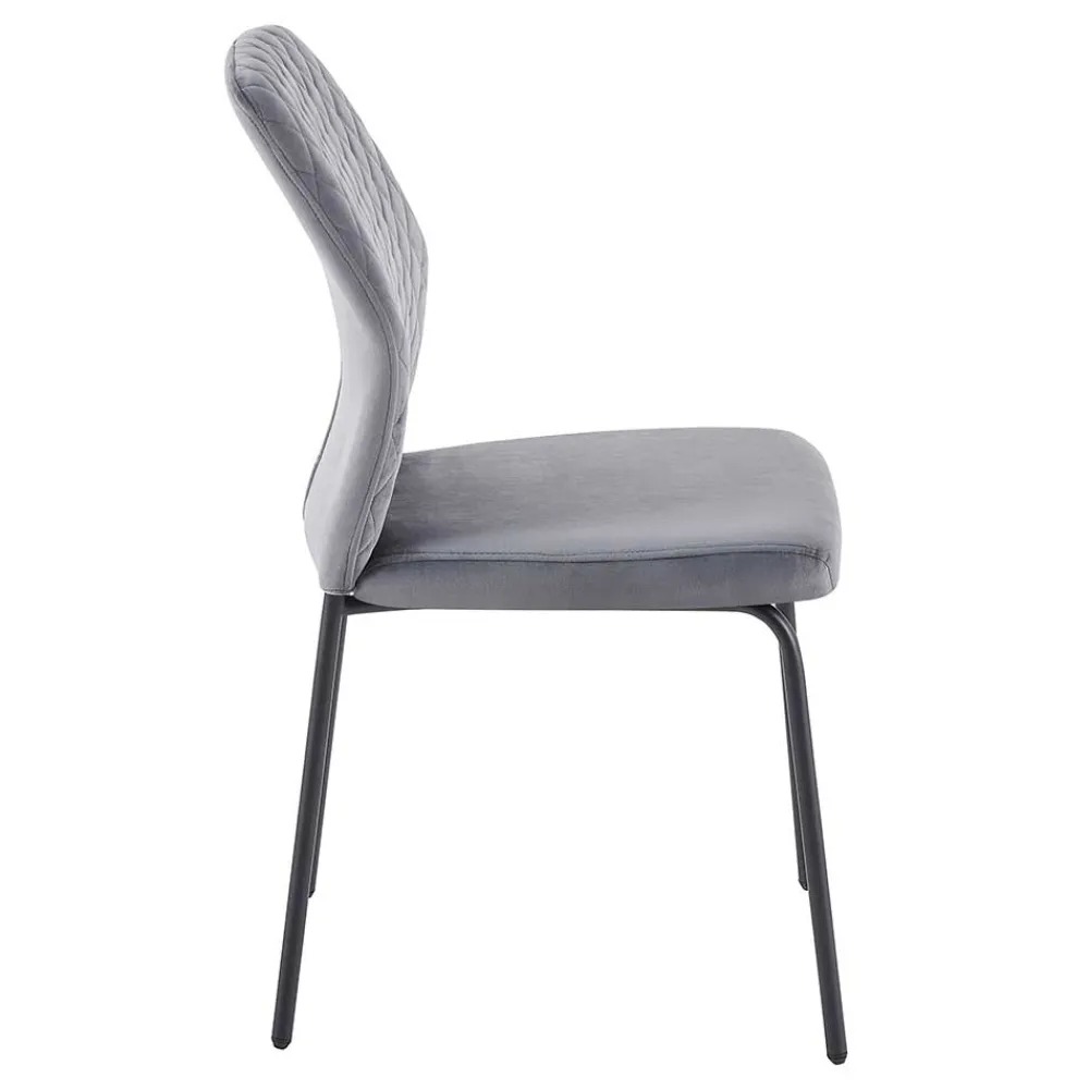 Wohnen Graue Samtstühle mit Gestell aus Metall - Sharkas (2er Set)