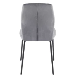 Wohnen Graue Samtstühle mit Gestell aus Metall - Sharkas (2er Set)