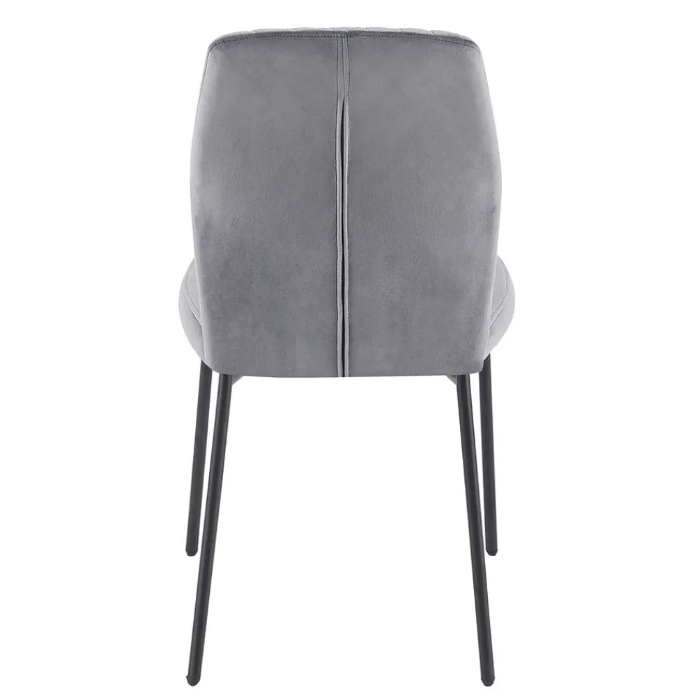 Wohnen Graue Samtstühle mit Gestell aus Metall - Sharkas (2er Set)
