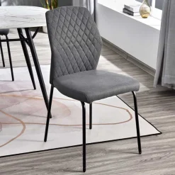 Wohnen Graue Stoffstühle modern - Lenox (4er Set)