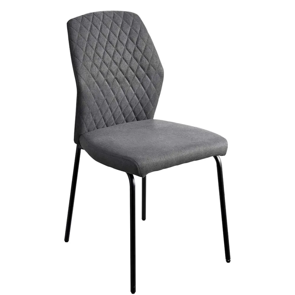 Wohnen Graue Stoffstühle modern - Lenox (4er Set)