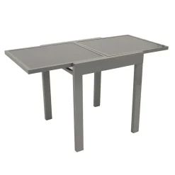 Wohnen Metall-Gartenmöbel*Grauer Balkontisch Quinn aus Glas & Alu