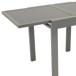 Wohnen Metall-Gartenmöbel*Grauer Balkontisch Quinn aus Glas & Alu